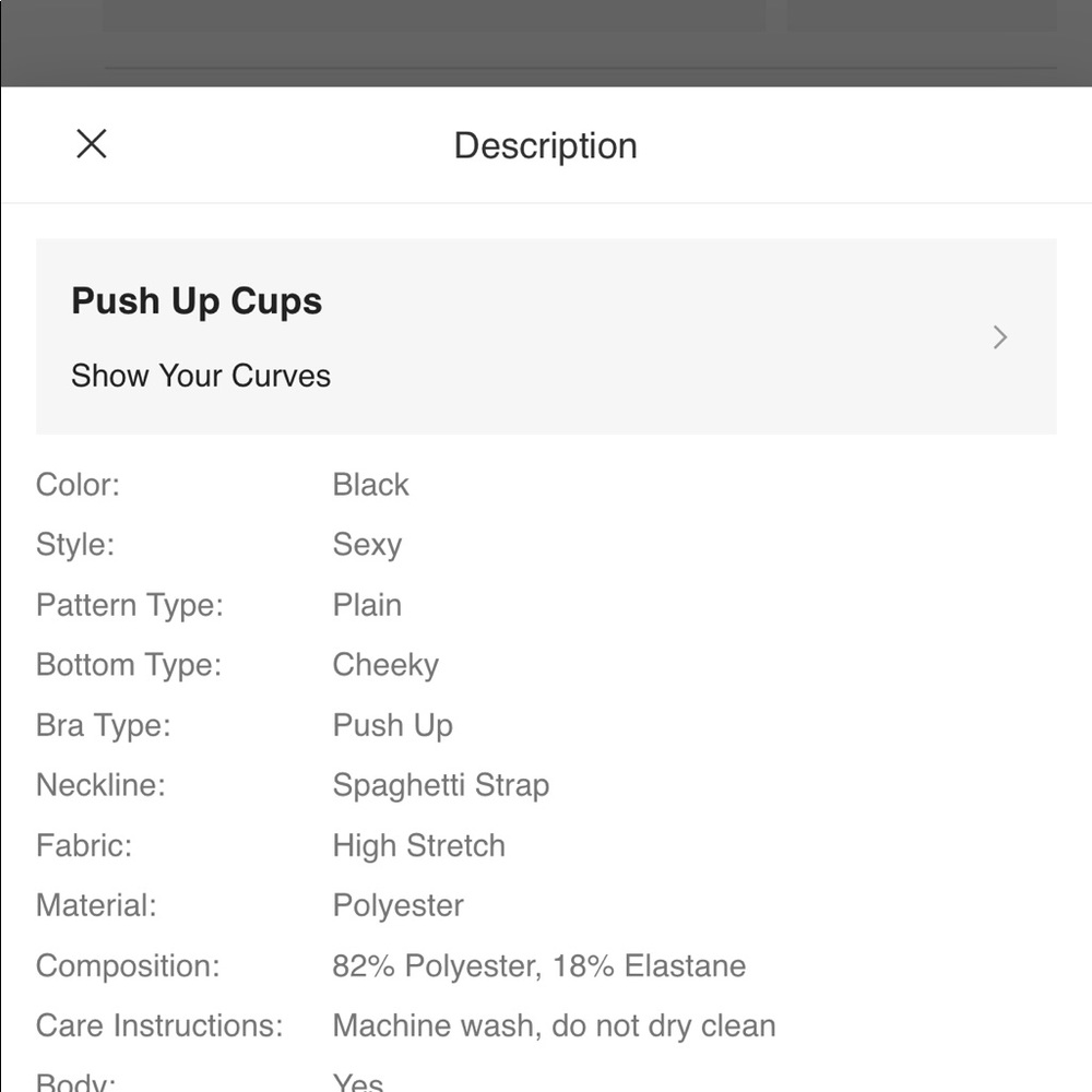 NWT SHEIN Black padded bikini - Picture 5 of 5